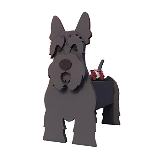 Niedliche Hunde-Pflanzgefäße, Blumentopf, Samojede, Scottish Terrier, Schnauzer, Tierform, PVC-Pflanzenbehälter, Halter for Pflanzen im Außenbereich, Zimmerpflanzen, Aufbewahrung, Heimbüro, Dekoration von OMKUOSYA