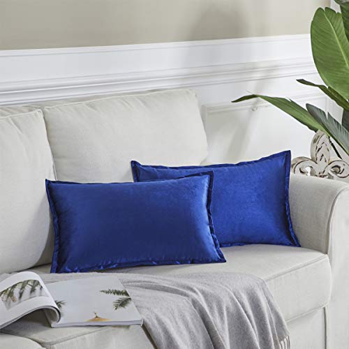 OMMATO Kissenbezug 30x50 cm Blau Kissenbezüge Samt dekorative Kissenhülle 2er Set Dekokissen für Sofa Schlafzimmer Wohnzimmer Auto OMMATO Kissenbezug 30x50 cm Blau Kissenbezüge Samt dekorative Kissenhülle 2er Set Dekokissen für Sofa Schlafzimmer Wohnzimmer Auto von OMMATO