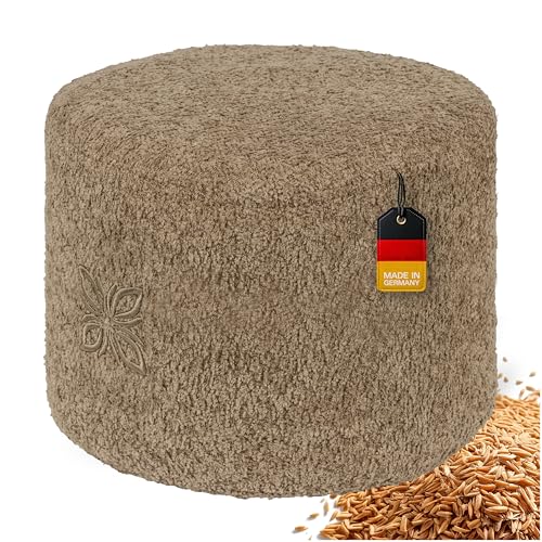 OMNANA® Cushy™ Meditationskissen rund – Sitzkissen 10cm/15cm/20cm hoch – Bouclé Yogakissen mit Dinkelfüllung – Bodenkissen, Kissen für Meditation & Entspannung – Made in Germany von OMNANA