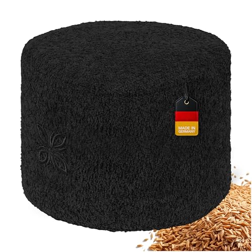 OMNANA® Cushy™ Meditationskissen rund – Sitzkissen 10cm/15cm/20cm hoch – Bouclé Yogakissen mit Dinkelfüllung – Bodenkissen, Kissen für Meditation & Entspannung – Made in Germany von OMNANA