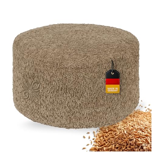OMNANA® Cushy™ Meditationskissen rund – Sitzkissen 10cm/15cm/20cm hoch – Bouclé Yogakissen mit Dinkelfüllung – Bodenkissen, Kissen für Meditation & Entspannung – Made in Germany von OMNANA