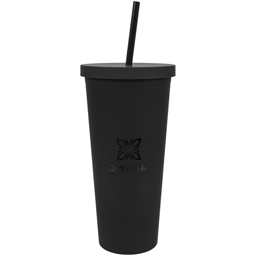 OMNANA® EVERYDAY™ Tumbler mit Strohhalm & Deckel (710 ml) – Isolierter Thermobecher für heiße & kalte Getränke – BPA-frei & doppelwandig – Wiederverwendbarer Kaffeebecher To-Go für unterwegs & Büro von OMNANA