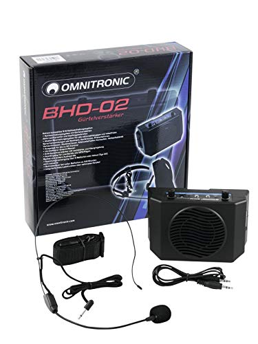Omnitronic BHD-02 Gürtelverstärker | Extrem kompaktes 5-W-Nahbeschallungssystem | Sprache verstärken | Gruppenführung mit Zusatzpower von OMNITRONIC