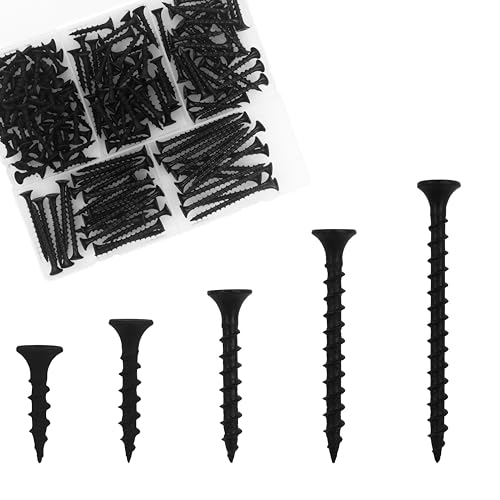 OMOTOOL Trockenbauschrauben Sortiment Set (175 pcs), Grobgewinde Holzschrauben für Trockenbauholz Phillips Selbstschneidende Schrauben,5 Größen Schrauben Set (3/4",1",1-1/4",1-1/2",2") von OMOTOOL