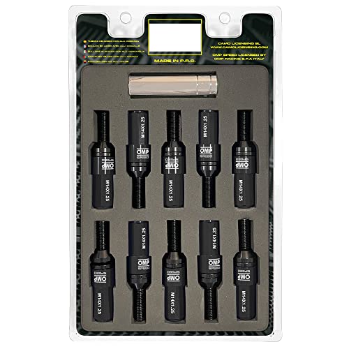 Omp SPEED Set 20 Radschrauben schwarz mit metrischer M14X1.25 Schlüssel 17-19 lang Gewinde 28 mm mit schwarzem Aluminium 7075 + DIN 12.9 Omp SPEED Set 20 Radschrauben schwarz mit metrischer M14X1.25 Schlüssel 17-19 lang Gewinde 28 mm mit schwarzem Aluminium 7075 + DIN 12.9 von OMP