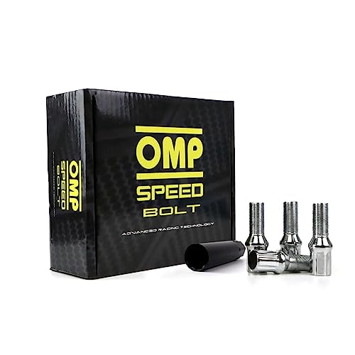 OMP SPEED Set 20 Radschrauben mit M14X1.5 Metrisch 17/19 Langgewinde 27MM Silberfarbe und DIN 10.9 Material von OMP