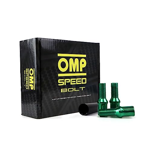 OMP Set 20 Radschrauben mit M14X1,5 metrisch 17 oder 19 langes Gewinde 27MM grüne Farbe und DIN 10.9 Material von OMP