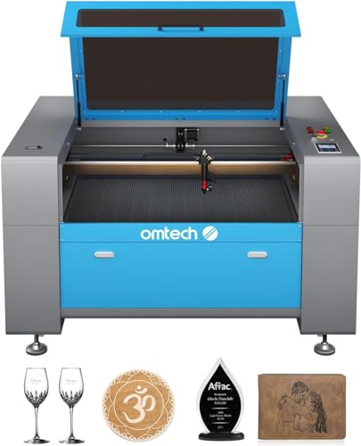 OMTech 100W CO2 Laser Graviermaschine 1000 x 600mm Lasergravierer Lasergravurmaschine 600mm/s Graviergerät USB-Anschluss mehr als 1000 Materialien LightBurn AutoCAD von OMTech