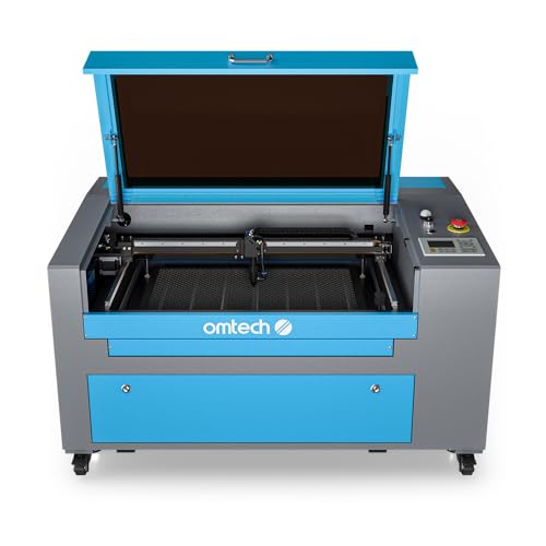 OMTech CO2 Laser 60W Graviermaschine CO2 Laser Engraver 600x400mm Gravurmaschine Laserengraver mit luftunterstütztem digitalem Bedienfeld RDWorks & Räder, kommerzielle von OMTech