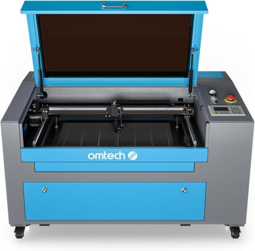 OMTech CO2 Laser 60W Graviermaschine CO2 Laser Engraver 600x400mm Gravurmaschine Laserengraver mit luftunterstütztem digitalem Bedienfeld RDWorks & Räder, kommerzielle von OMTech
