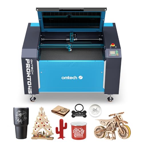 OMTech CO2 Laser Cutter & Graviermaschine 100W Laserschneider 1000x600mm Gravurfläche Lasergravierer Industrielle Gravurmaschine mit Autofokus, Luftunterstützung, 2-Wege-Durchgang 1000mm/s Pronto-45 von OMTech