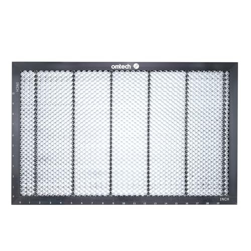 OMTech Laser Honeycomb Arbeitstisch Platte 300x500x21 mm Wabenförmiger Arbeitsplatte für Laser Graviermaschine, Metall Wabentisch 10 mm Löchern, Zoll-cm-Skala, Honeycomb Wabengitter von OMTech