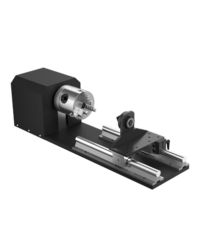 OMTech Laser Rotary Rotationsachse Laser-Rotationswalze KP58 für 50W 60W 80W 100W 130W CO2-Lasergraviermaschine Rotation Axis mit 3-Backenfutter 2-Phasen-Schrittmotor von OMTech