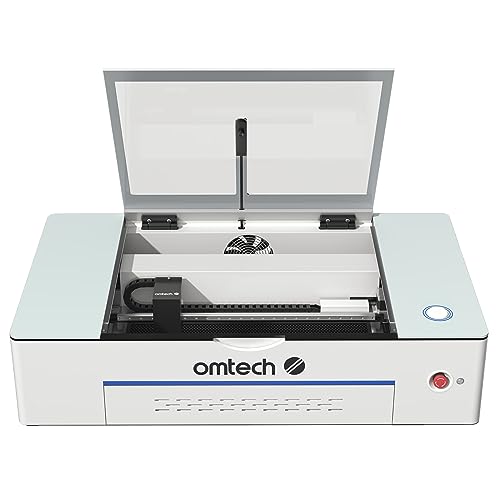 OMTech Polar Lasergravurschneider 50W Desktop-Lasergravurmaschine 510x300mm Arbeitsbett Desktop CO2 laser Graviermaschine Lightburn-kompatible mit 2 Drehachsen 5 MP-Kamera Wasserkühler Rauchabsaugung von OMTech