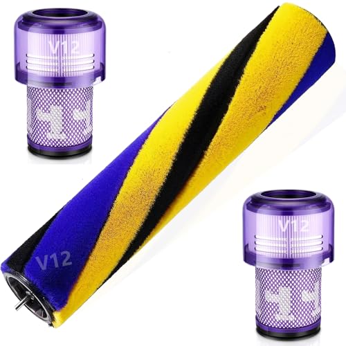 V12 Bürste für Dyson V12 Detect Slim Absolute Bürstenwalze Bürsten, Staubsauger Rolle Ersatzteile, Bürste Staubsauger Softwalzen Bodendüse Zubehör mit HEPA Filter Ersatz 971634-01 von OMYOPY