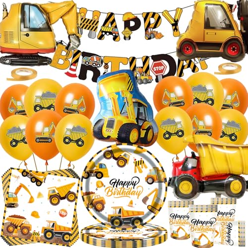 Baustelle Geburtstag Deko Set,80 Stück Baustelle Partygeschirr mit Große Baufahrzeug Folienballon Partyzubehörset,Baustelle Pappteller Tassen Servietten banner Luftballon Bagger Deko 20 Gäste Baustelle Geburtstag Deko Set,80 Stück Baustelle Partygeschirr mit Große Baufahrzeug Folienballon Partyzubehörset,Baustelle Pappteller Tassen Servietten banner Luftballon Bagger Deko 20 Gäste von OMZSXK