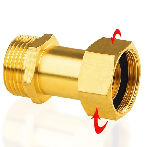 Messing Verschraubung beide Seiten gleich G3/4 x G3/4 Zoll AGxIG (AG Ø 25,7mm x IG Ø 24mm),DN20,Messing Beweglich Verschraubung Durchgang G3/4",Messing Verschraubung IGxAG 3/4 Zoll mit Dichtung von OMZSXK