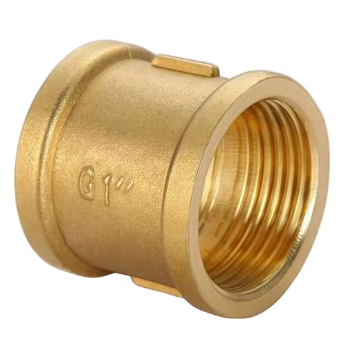 Messing Muffe G1 Zoll Ig/Ig, Muffe Messing G1" (Ø30,5mm) 2 x Innengewinde Verbindungsstück,Doppelmuffe Messingfittings für Rohranschluss von OMZSXK