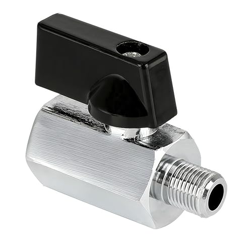 Messing Mini Kugelhahn G1/8" IG x AG,DN6,Mini-Kugelhahn Absperrhahn,Absperrventil verchromt G1/8" Innen (Ø8,8mm) x Außen(Ø9,5mm),Gewindefitting Messing Anschlussstücke von OMZSXK