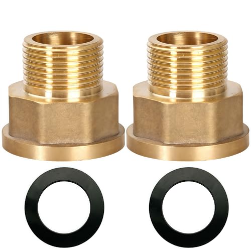 Reduzierstück G3/4 Zoll auf G1 Zoll Messing,2 Stück Reduzierverlängerung G3/4" Außen(Ø25,7mm) x G1 Zoll Innen(Ø30,5mm),AG/IG Reduzierverlängerung,Muffennippel reduziert IG/AG mit Gummidichtung von OMZSXK
