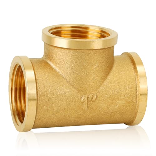 T-Stück 90° G1 Zoll Ig Messing, Messing T-Stück G1" (Ø30,5mm) IG, DN25, Abzweig Verteilerstück Innengewinde für Trinkwasser geeignet Gewindefitting Messingfitting von OMZSXK