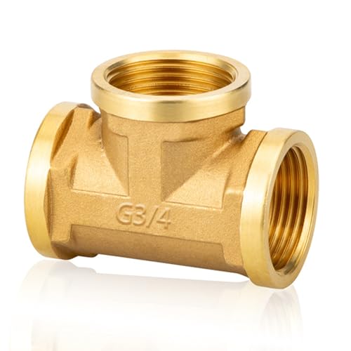 T-Stück 90° G3/4 Zoll Ig Messing, Messing T-Stück G3/4"(Ø24mm) IG, DN20, Abzweig Verteilerstück Innengewinde für Trinkwasser geeignet Gewindefitting Messingfitting von OMZSXK