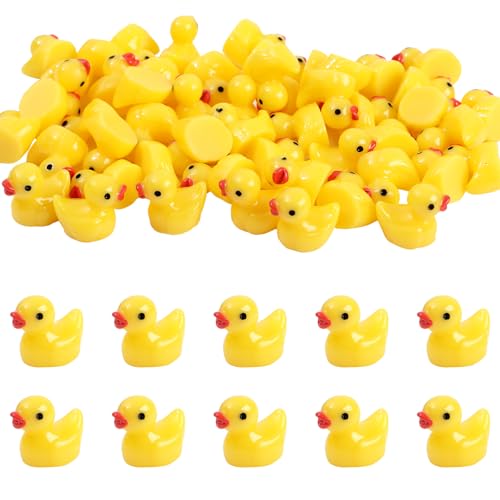 ONBAGLST Pack von 130 Mini-Resin-Enten im Großpack, Nachtlicht kleine gelbe Entenfiguren, Entendekoration für Miniatur-Landschaftsgarten (Gelb) ONBAGLST Pack von 130 Mini-Resin-Enten im Großpack, Nachtlicht kleine gelbe Entenfiguren, Entendekoration für Miniatur-Landschaftsgarten (Gelb) von ONBAGLST