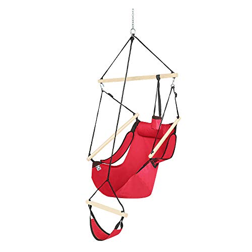 Z ZTDM Double Hängematte mit platzsparend Ständer aus Stahl, robust, 2 Person bequem tragbar Hängematte inkl. Tragetasche, 440 lbs Kapazität für Innenbereich/Außenbereich/Veranda/Garten/Terrasse rot von ONCLOUD