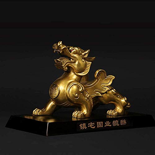 CHUNCIN - Pixiu / Piyao Statuen Pure Messing Guardian, Decor Chinese Feng Shui Beste Hauswarming Glückwunsch Geschenk für Zuhause und Büro Reichtum und Glück 0917 (Größe: weiblich) ( Size : Female ) von ONDIAN