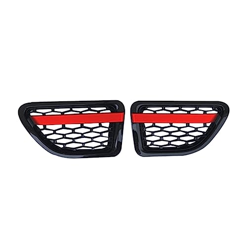 ONDIAN Auto Kühlergrill 2Pcs Auto Vorderseite Fender Air Vent Grille Grill ABS Für Land Für Rover L320 Für Range Für Rover Sport 2005-2007 2008 2009 Kühlergrill Sportgrill (Farbe : Schwarz Rot) von ONDIAN