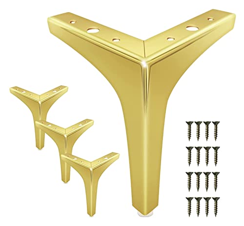 ONDIAN CHUNCIN - Moderne Stil Metallmöbel Beine Sofa Beine for Schrank Kommode Stuhl Bett Osmanischer Schrank Sessel Bücherregal (Farbe: Gold, Größe: 17 cm) (Color : Gold, Size : 17 cm) von ONDIAN