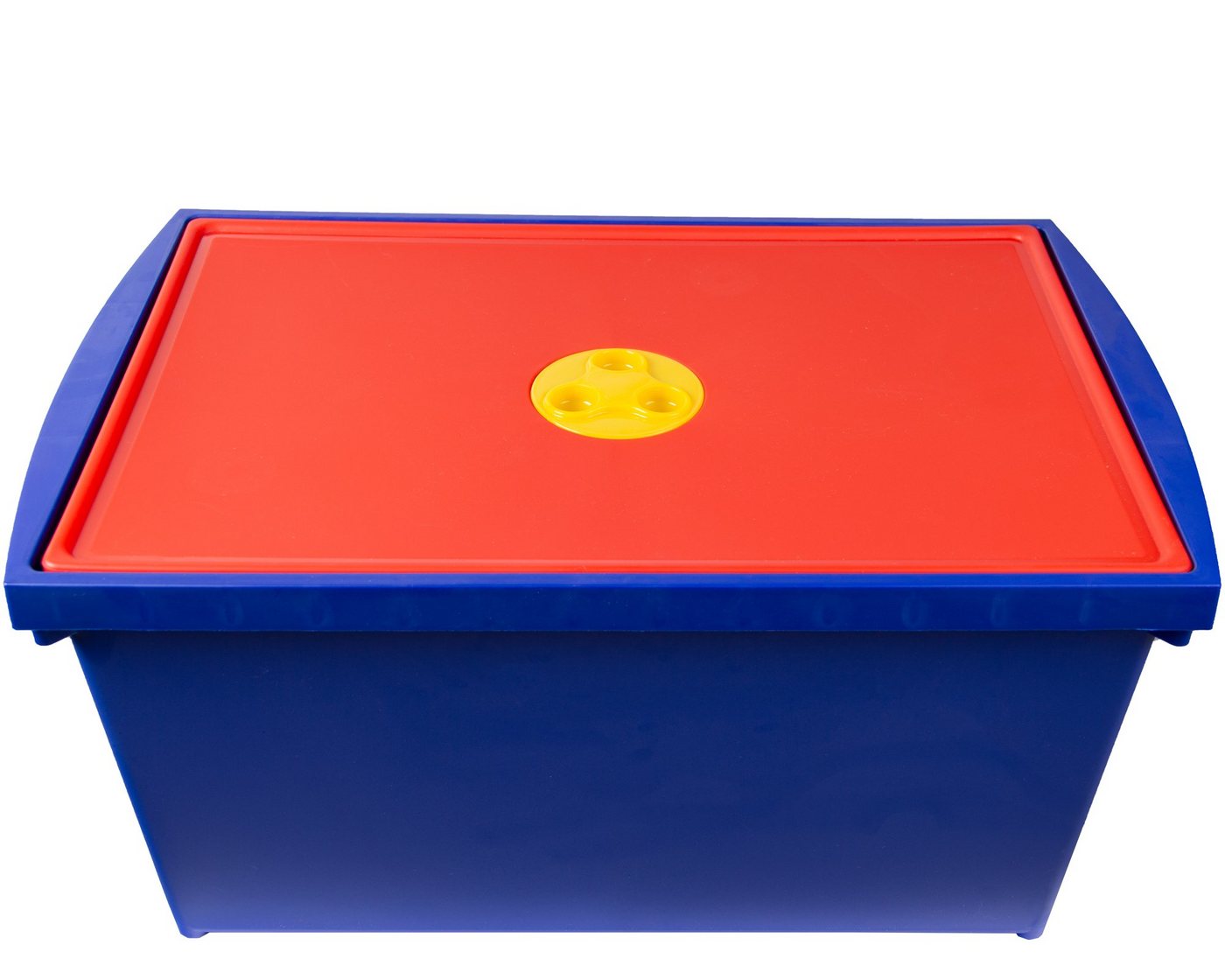 ONDIS24 Aufbewahrungsbox Spielzeugkiste mit Deckel, 28 L, Stapelbox System Box M, Malkiste hoch, Spielzeugbox für Kinder von ONDIS24