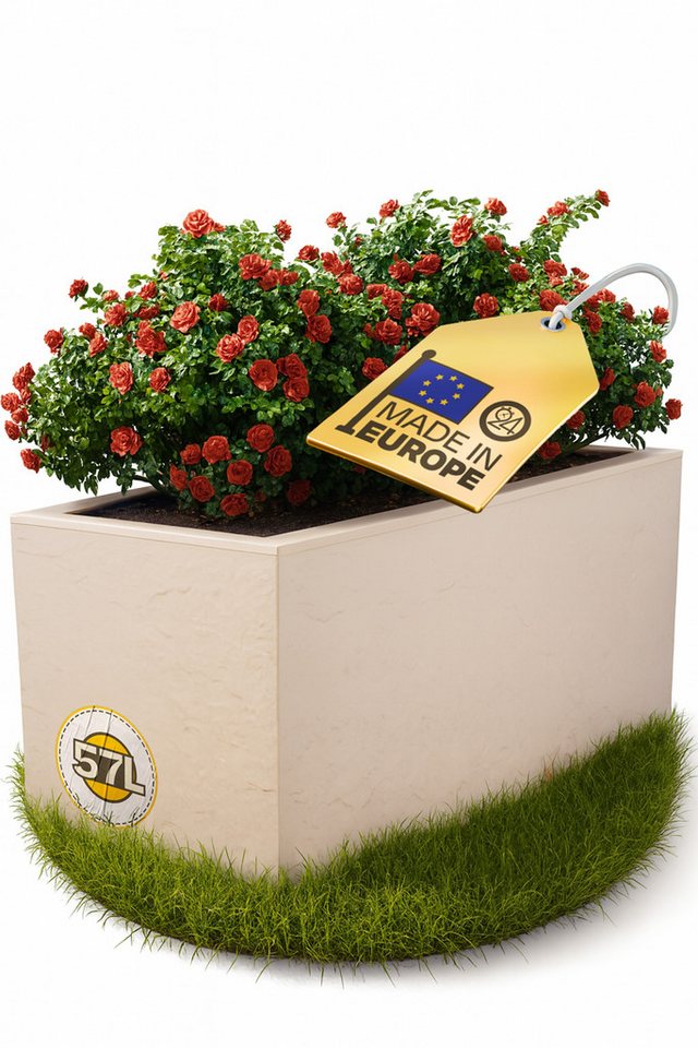 ONDIS24 Blumenkasten Vulkan 57L Gestein/Basalt Optik mit Wasserspeicher Pflanzenkasten, 79.5 x 29.5 x 29.5 (H) cm von ONDIS24