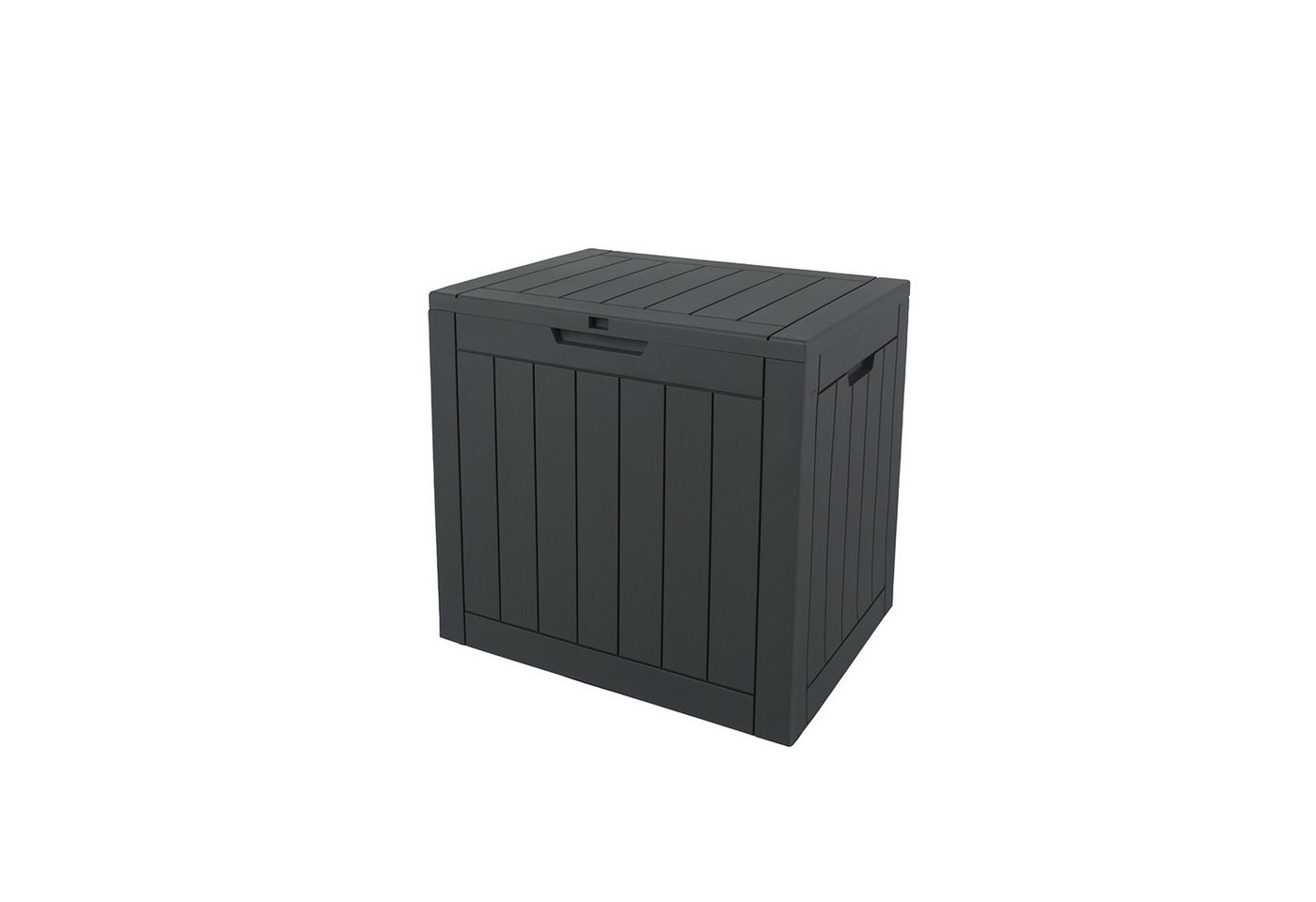 ONDIS24 Gartenbox City Cube Holzoptik Kissenbox Poolbox Sitztruhe 110L, UV und witterbungsbeständig, abschließbar von ONDIS24