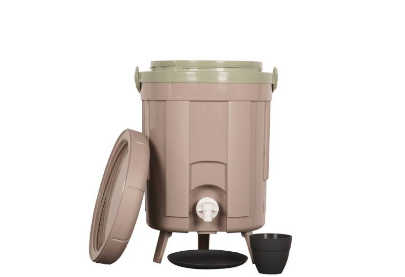 ONDIS24 Komposter Bokashi Küchenkomposter Biomülleimer 8 L grau mit Auslaufhahn, BxTxH: 27x27x39 cm, 8 l, Geruchsneutraler Bokashi-Eimer zur Fermentation von Küchenabfällen von ONDIS24