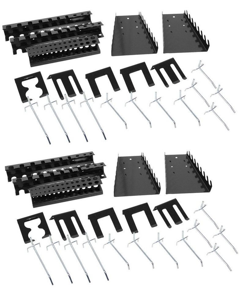 ONDIS24 Lochwand-Ausstattung Lochwandhaken,22 - teilig, Hakensortiment, 2-tlg., Werkzeuglochwandhaken Metall, grau von ONDIS24