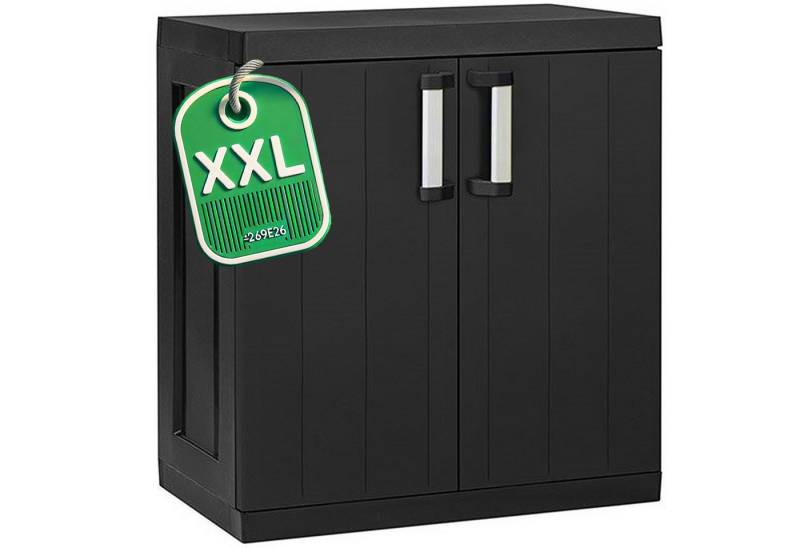 ONDIS24 Mehrzweckschrank Kunststoffschrank HERO XXL Haushaltschrank schwarz schnell aufgebaut, robuster Kunststoff von ONDIS24