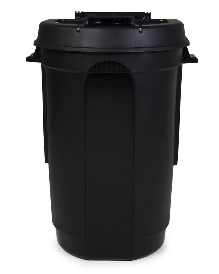 ONDIS24 Mülleimer Gartentonne mit 2 Rädern, Mülltonne 110 Liter Volumen, Abfalltonne mit weit öffnendem Deckel, Outdoor Mülleimer von ONDIS24