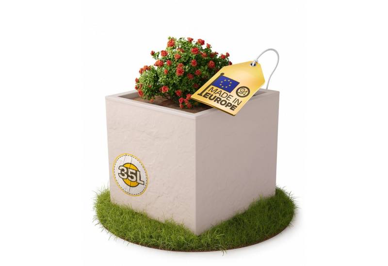 ONDIS24 Pflanzkübel Pflanzkübel Blumenkübel Blumentopf Vulkan 40, Gestein/Basalt/Graphit Optik mit Wasserspeicher von ONDIS24