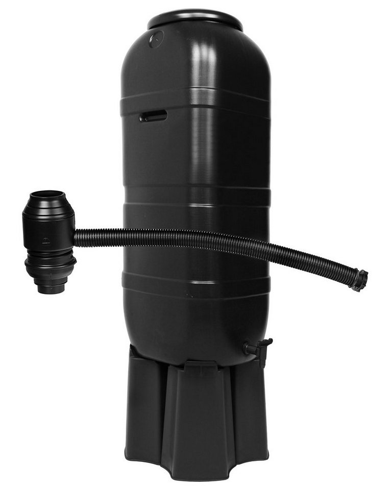 ONDIS24 Regentonne Wassertonne Gieswasserbehälter Regenbehälter, für Balkone und Terrasse, 100 l, inkl. Ständer, Auslaufhahn & Füllautomat von ONDIS24
