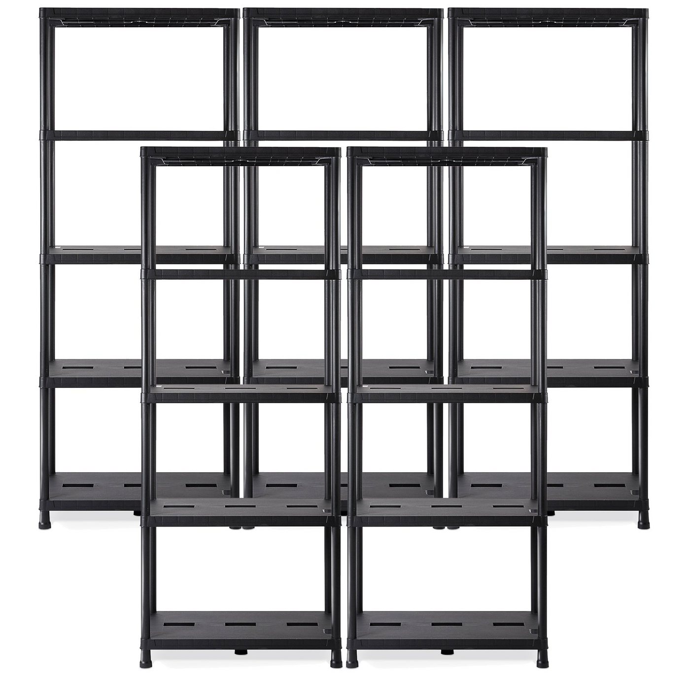 ONDIS24 Steckregal Lagerregal, 71 x 35 x 180 (H) cm, Steckregal, Kunststoffregal, 5-tlg., 15 Zoll Schwerlastregal, bis zu 180 kg belastbar von ONDIS24