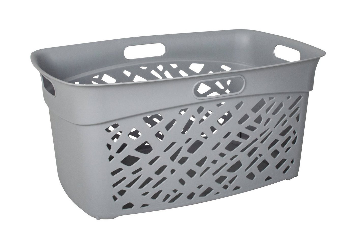 ONDIS24 Wäschekorb Wäschebox Aufbewahrungskorb cement grau, mit 4 Transportgriffen, belüftet von ONDIS24