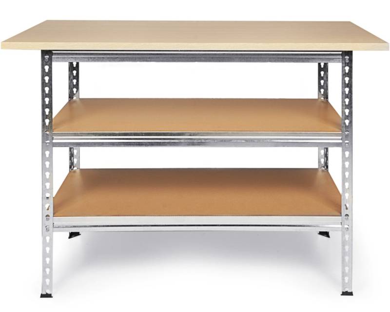 ONDIS24 Werkbank »Uwe«, (1-tlg), Metall-Werkbank 120 x 60 x 92 (H) cm, Arbeitsplatte 25 mm stark von ONDIS24