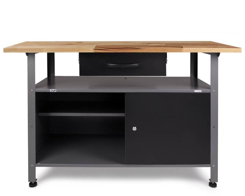 ONDIS24 Werkbank Werkbank Klaus 120 cm 120 x 60 x 85 (H) cm, belastbar bis 380 kg, abschließbare Tür, höhenverstellbare Füße von ONDIS24