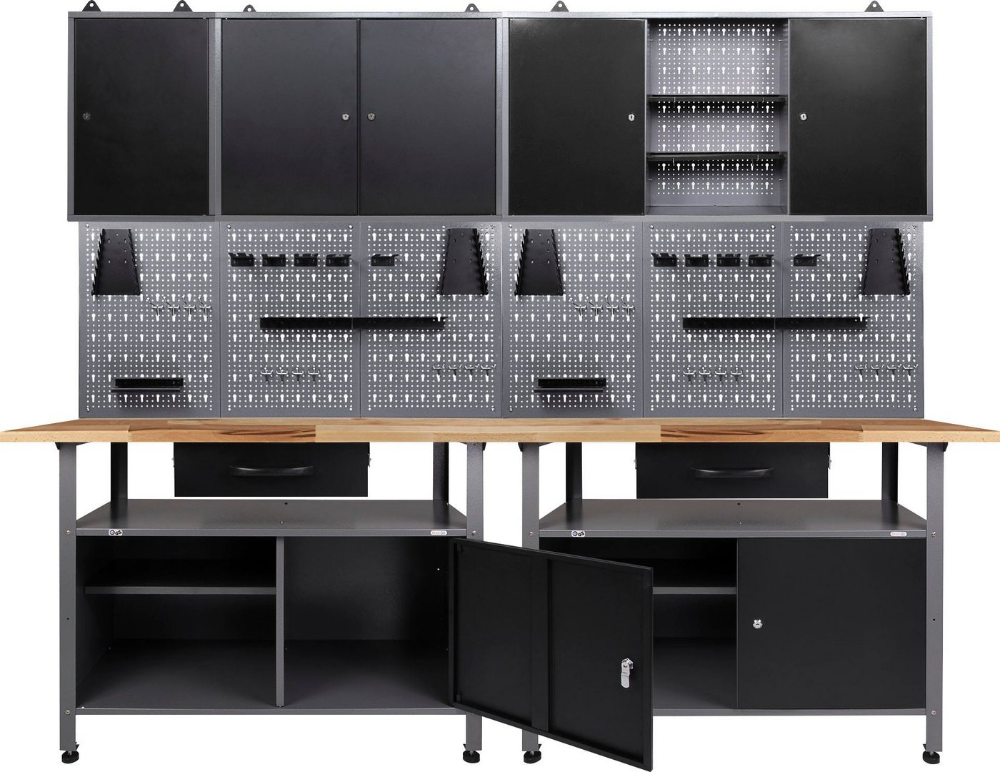 ONDIS24 Werkstatt-Set, 2x Werkbank, 2x Werkstattschrank, 2x Lochwand ONDIS24 Werkstatt-Set, 2x Werkbank, 2x Werkstattschrank, 2x Lochwand von ONDIS24