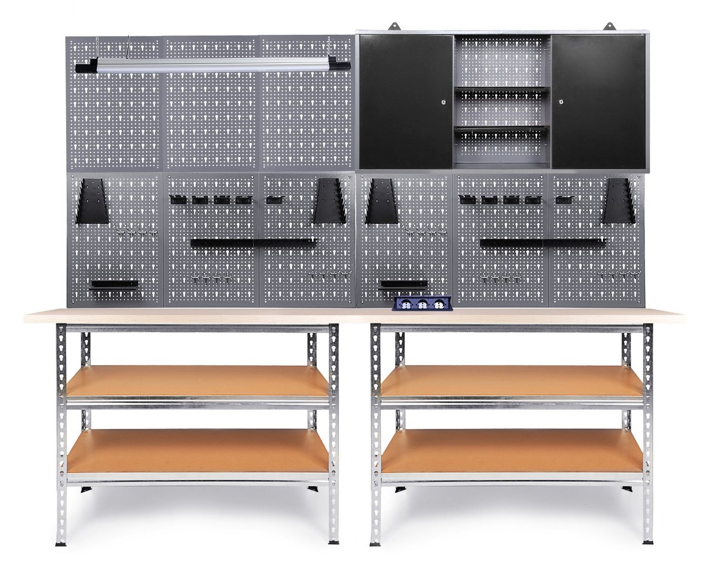 ONDIS24 Werkstatt-Set 240 cm Werkbank Uwe Arbeitshöhe 92 cm, 2,40 m x 2,12 m x 0,60 m, Bluetooth LED Lautsprecher ONDIS24 Werkstatt-Set 240 cm Werkbank Uwe Arbeitshöhe 92 cm, 2,40 m x 2,12 m x 0,60 m, Bluetooth LED Lautsprecher von ONDIS24
