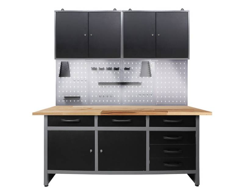 ONDIS24 Werkstatt-Set Karsten 160 cm 2 Schränke LED von ONDIS24