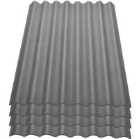 Easyline Dachplatte Wandplatte Bitumenwellplatten Wellplatte 4x0,76m² - grau - Onduline von ONDULINE