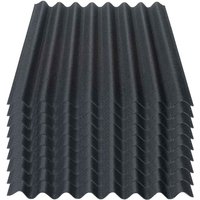 Onduline - Easyline Dachplatte Wandplatte Bitumenwellplatten Wellplatte 9x0,76m² - schwarz von ONDULINE