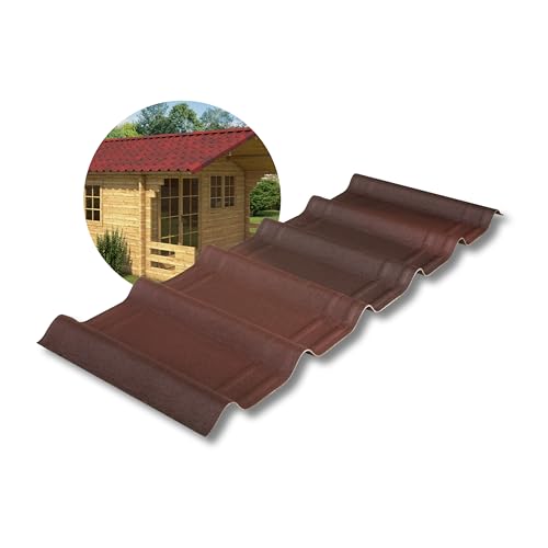 ONDUVILLA Dachplatten Bitumenwellplatten Anthrazit-Dachsystem zum Verlegen-Dachmaterial wetterfest&langlebig–Für Carport,Gartenhaus,Schuppen&Vordach–7er Set (rot geflammt, 2,17 m²) von ONDULINE